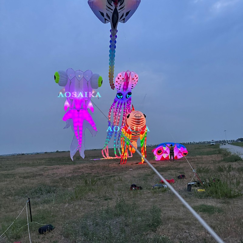 9M Led goldfish kite pendant 40d ripstop nylon 