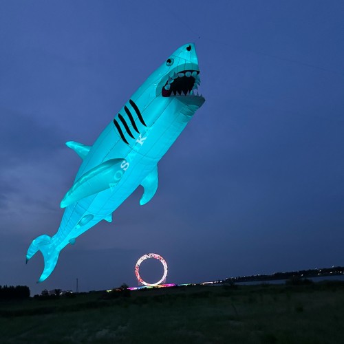 New Arrival Soft Inflatable 18M18M LED Shark Kite Pendant 40d Ripstop Nylon For Adults High Quality Colorful Animal Show Kites New Arrival Soft Inflatable 18M18M LED Shark Kite Pendant 40d Ripstop Nylon For Adults High Quality Colorful Animal Show Kites