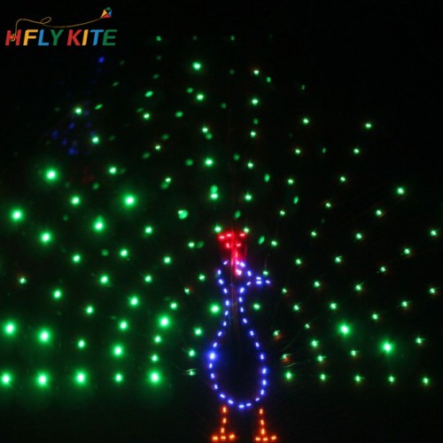 3/4sq.m luminous peacock open the screen kite