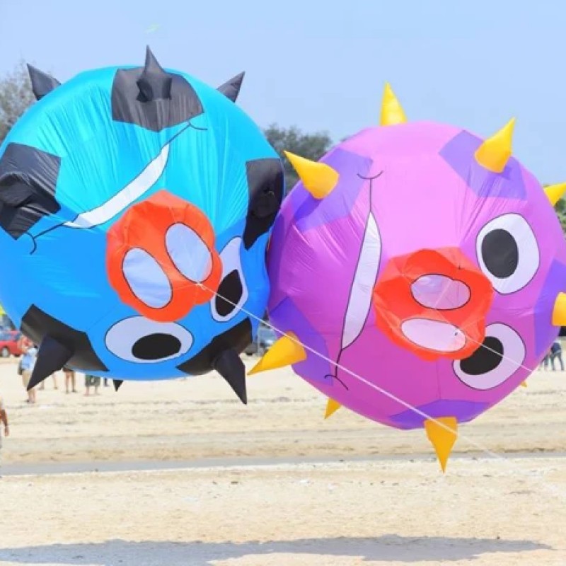 2.5M piglet thorn ball landscape kite 40d ripstop nylon 