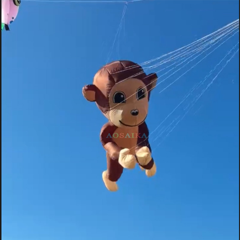 New Arrival Soft Inflatable Soft Inflatable 3.5M Monkey kite pendant 40d ripstop nylon For Adults High Quality Colorful Animal Show Kites 