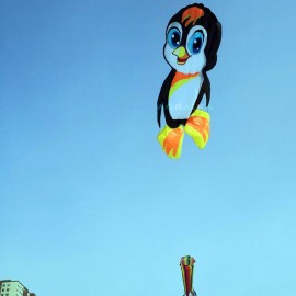 New Arrival Soft Inflatable 6M Emperor penguin Kite Pendant Polyester cloth Adults High Quality Colorful Animal Show Kites 