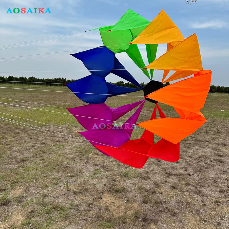 New Arrival Soft Inflatable 1.5M Rainbow Cylinder Kite 40d Nylon Ripstop Adults High Quality Colorful Show Kites 