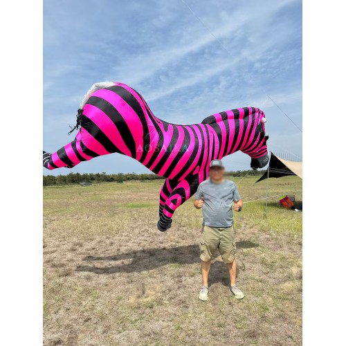 New Arrival Soft Inflatable 3.5M Zebra Kite Pendant 40d Nylon Ripstop Adults High Quality Colorful Animal Show Kites