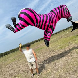 New Arrival Soft Inflatable 3.5M Zebra Kite Pendant 40d Nylon Ripstop Adults High Quality Colorful Animal Show Kites 