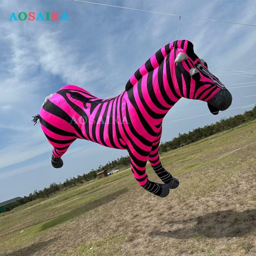New Arrival Soft Inflatable 3.5M Zebra Kite Pendant 40d Nylon Ripstop Adults High Quality Colorful Animal Show Kites