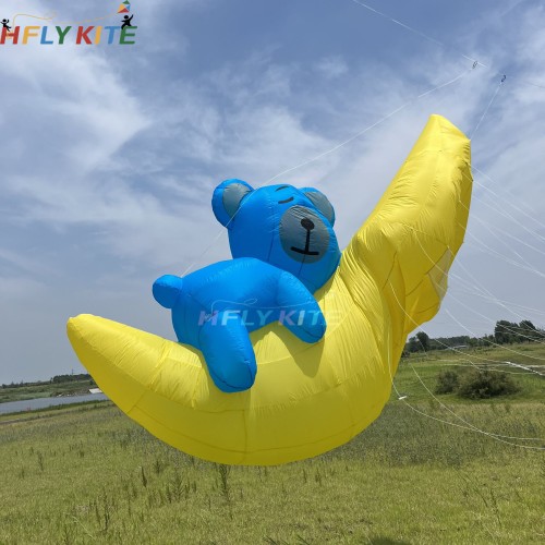 4m Moon bear kite pendant 40d ripstop nylon For Adults High Quality Colorful Show Kites