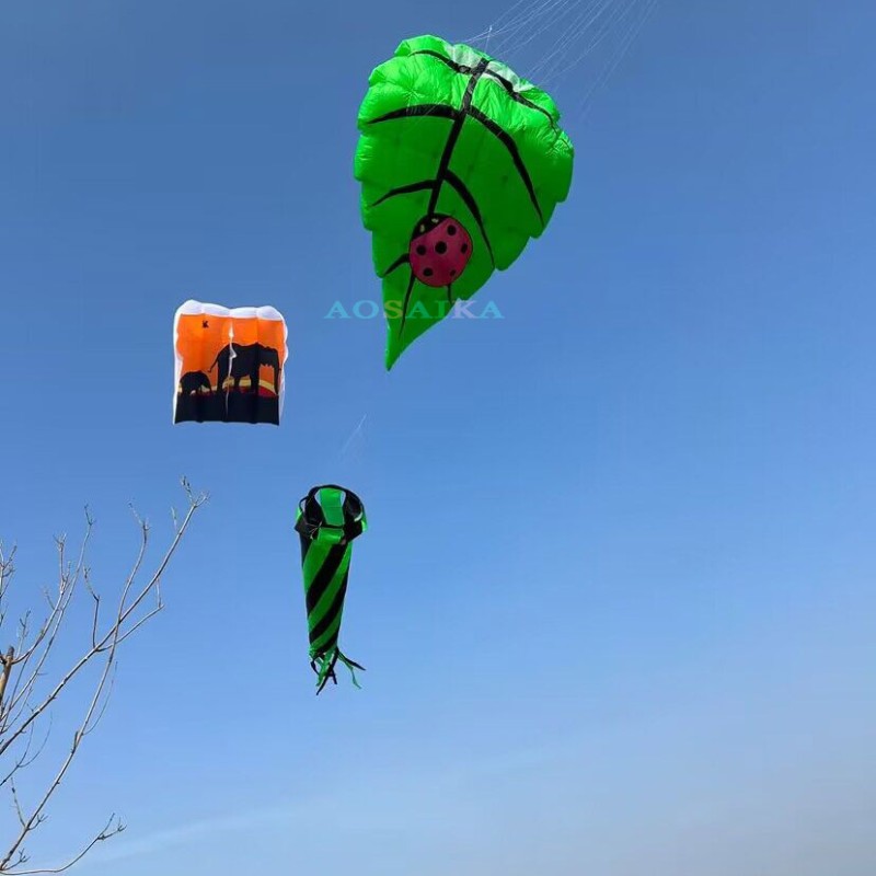  3*4.8M Tree Leaf Kite Pendant 40d Ripstop Nylon For Adults High Quality Colorful Show Kites 