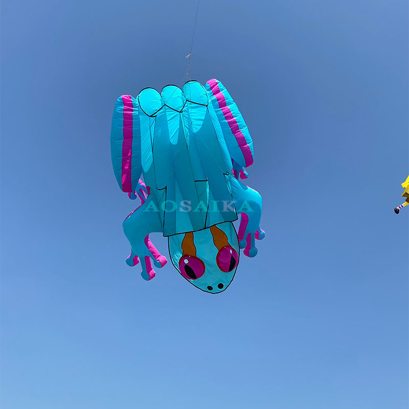 New Arrival Soft Inflatable 8M Tree Frog Kite 40d Nylon Ripstop Adults High Quality Colorful Animal Show Kites 