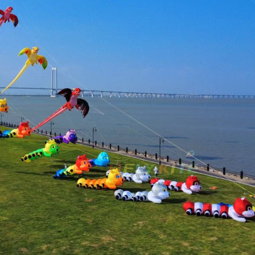 6M Caterpillar Kite Pendant 40d Ripstop Nylon For Adults High Quality Colorful Show Kite