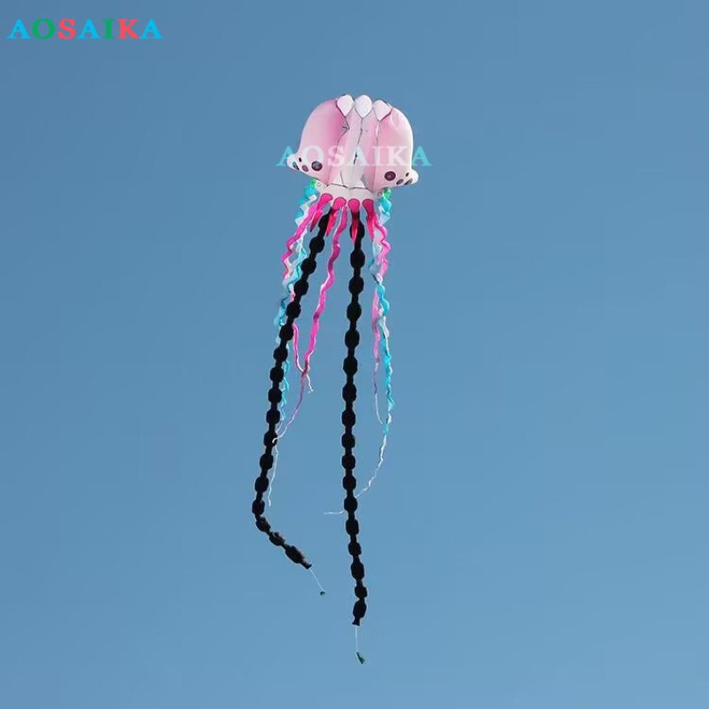 Soft Inflatable 18M/38M Jellyfish Kite Pendant 40d Ripstop Nylon For Adults High Quality Colorful Animal Show Kites