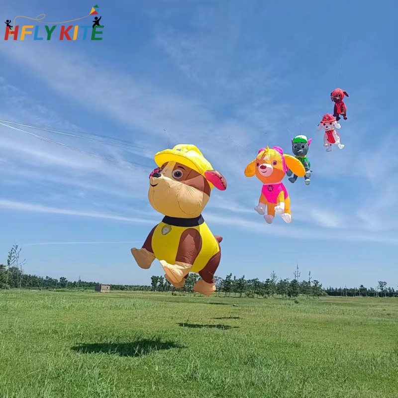 A group of six  kites rendant of the PAW Patrol 40d ripstop nylon 