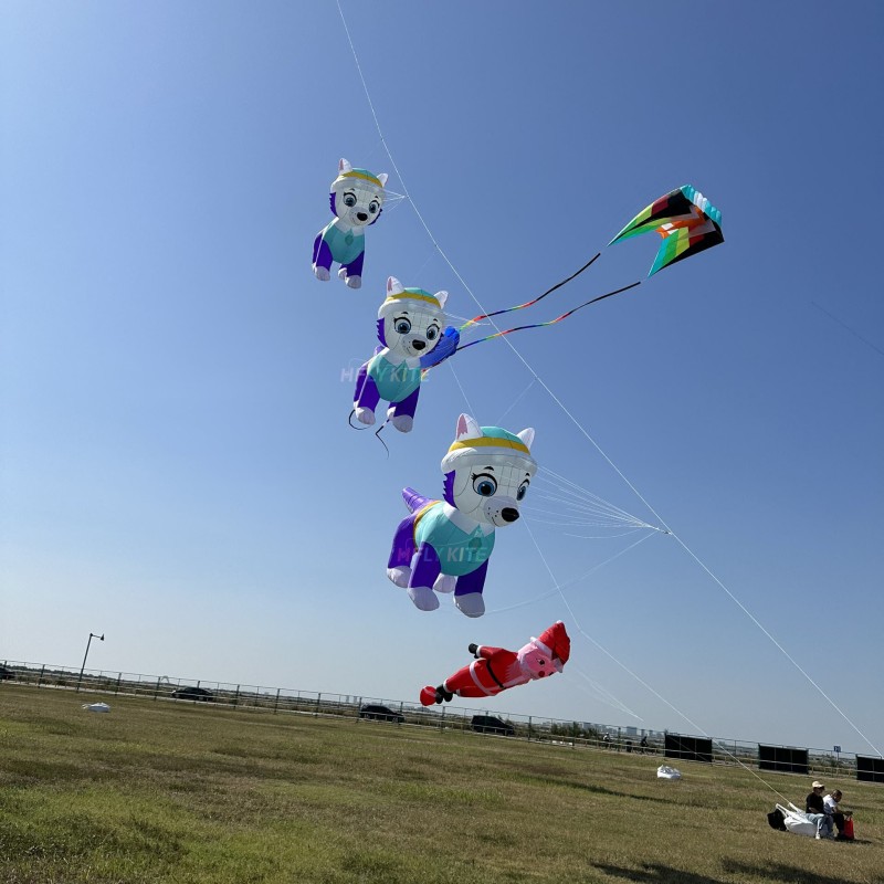 A group of seven kites pendant of the PAW Patrol dog kite 40d ripstop nylon 