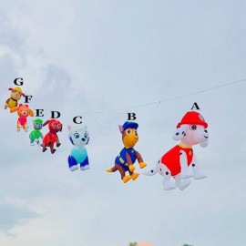 A group of seven kites pendant of the PAW Patrol dog kite 40d ripstop nylon 