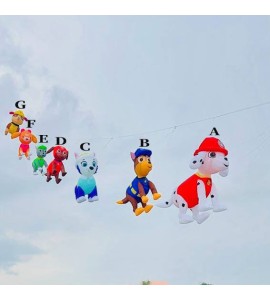 A group of seven kites pendant of the PAW Patrol dog kite 40d ripstop nylon
