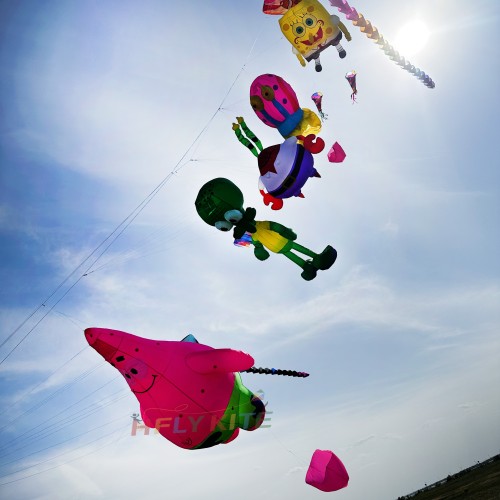 A set of spongebob kite pendant 40d ripstop nylon A set of spongebob kite pendant 40d ripstop nylon
