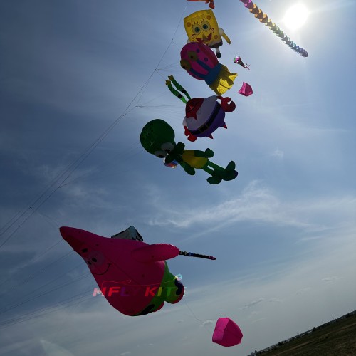 A set of spongebob kite pendant 40d ripstop nylon A set of spongebob kite pendant 40d ripstop nylon
