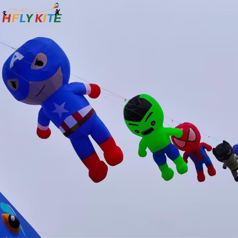 A set of six kites pendant in Marvel 40d ripstop nylon 