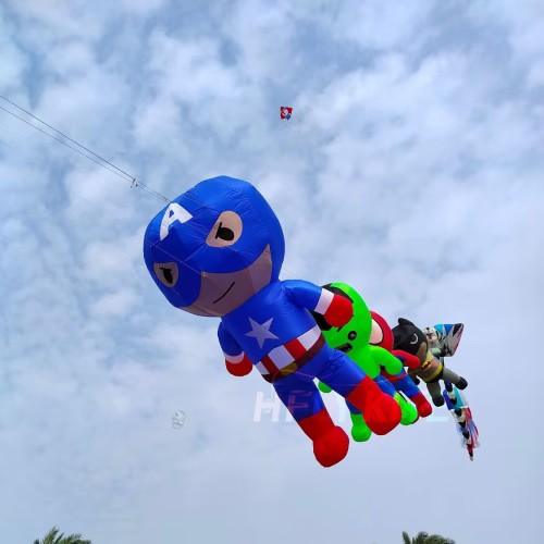 A set of six kites pendant in Marvel 40d ripstop nylon A set of six kites pendant in Marvel 40d ripstop nylon