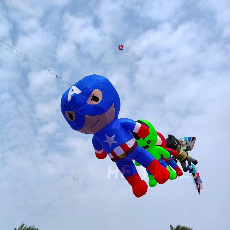 A set of six kites pendant in Marvel 40d ripstop nylon 