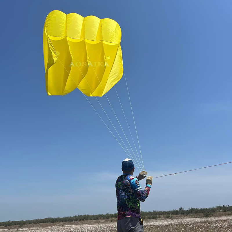 New Arrival Soft Inflatable 12sqm Pilot Kite 20d Ripstop Nylon For Adults High Quality Colorful Show Kites 