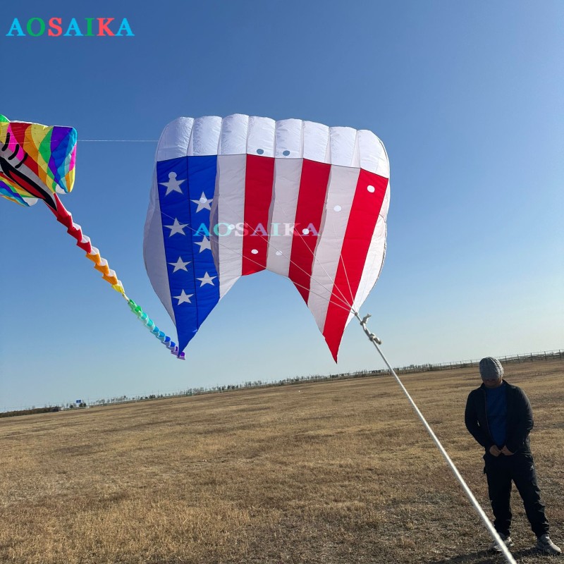 12Sqm flowfrom USA Kite 40d Ripstop Nylon For Adults High Quality ColorfulShow Kites