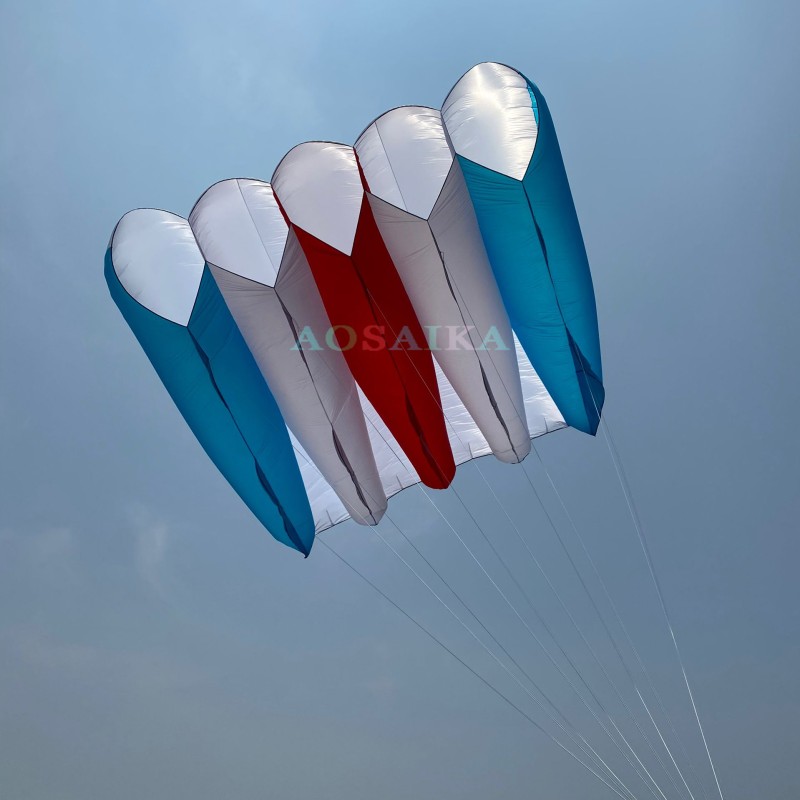 16/22/36Sqm red white and blue Pilot kite 40d Ripstop Nylon For Adults High Quality ColorfulShow Kite 