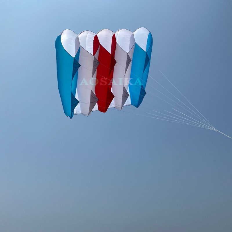 16/22/36Sqm red white and blue Pilot kite 40d Ripstop Nylon For Adults High Quality ColorfulShow Kite 