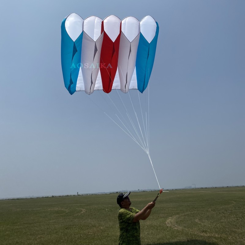 16/22/36Sqm red white and blue Pilot kite 40d Ripstop Nylon For Adults High Quality ColorfulShow Kite 