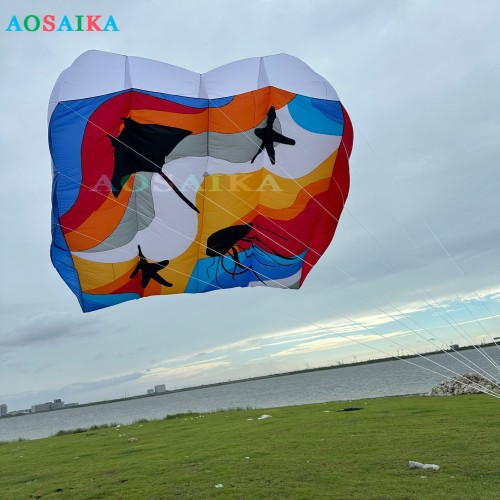 New Arrival Soft Inflatable 12sqm/16sqm Pilot Kite 40d Ripstop Nylon For Adults High Quality Colorful Show Kites