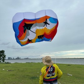 New Arrival Soft Inflatable 12sqm/16sqm Pilot Kite 40d Ripstop Nylon For Adults High Quality Colorful Show Kites 