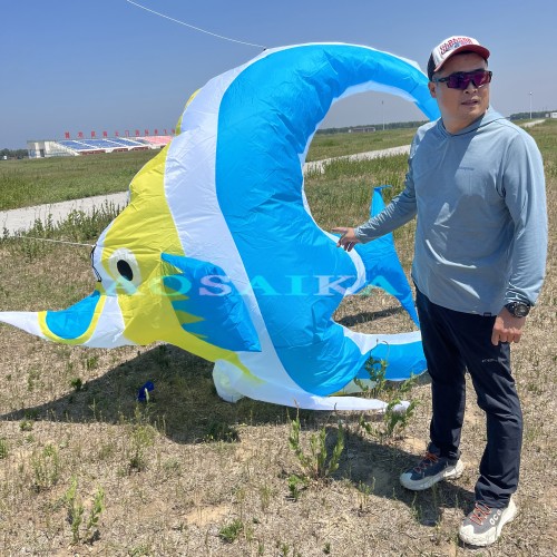 New Arrival Soft Inflatable 3.5m Swallowfish Kite Pendant 40d Nylon Ripstop For Adults High Quality Colorful Animal Show Kites