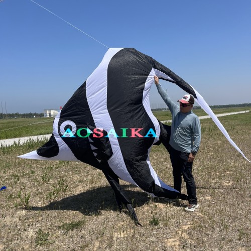 New Arrival Soft Inflatable 3.5m Swallowfish Kite Pendant 40d Nylon Ripstop For Adults High Quality Colorful Animal Show Kites
