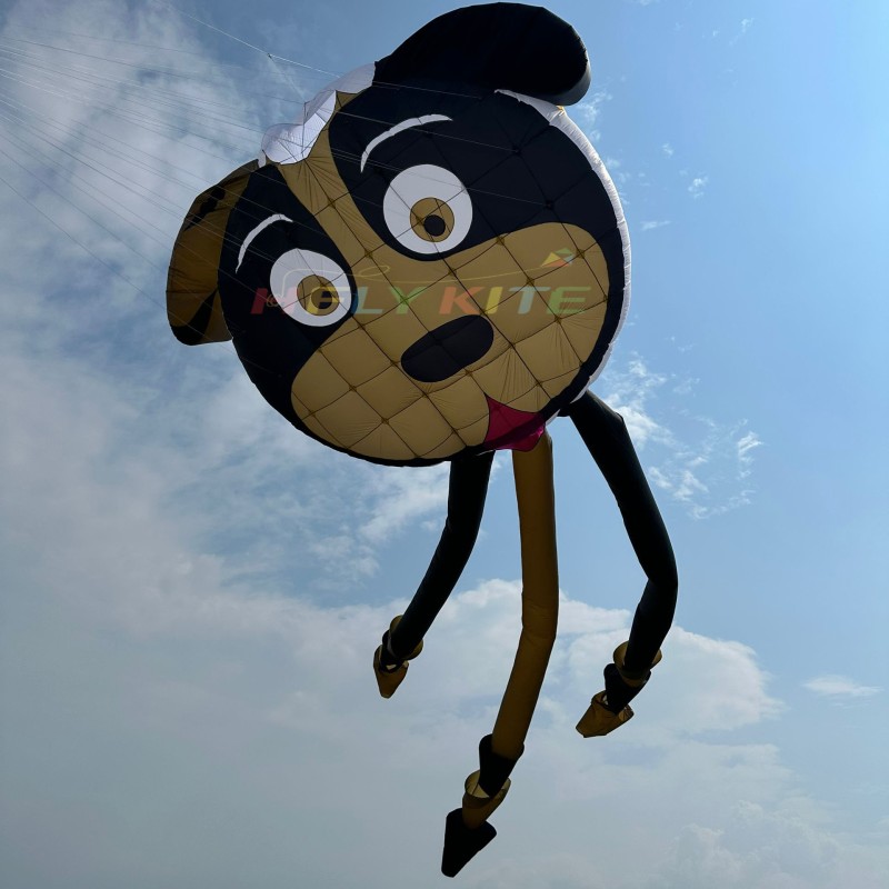 New Arrival Soft Inflatable 4*14M Dog Kite Pendant 40d Nylon Ripstop Adults High Quality Colorful Animal Show Kites 