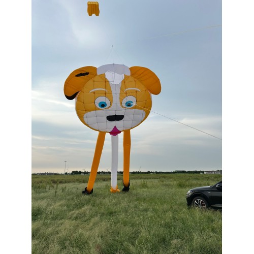 New Arrival Soft Inflatable 4*14M Dog Kite Pendant 40d Nylon Ripstop Adults High Quality Colorful Animal Show Kites