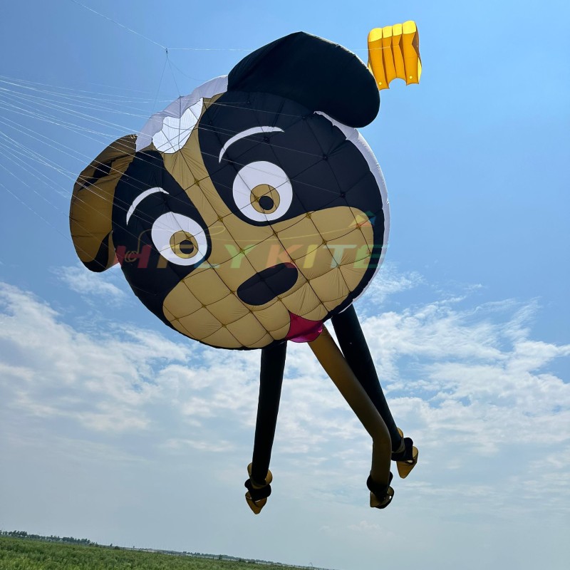 New Arrival Soft Inflatable 4*14M Dog Kite Pendant 40d Nylon Ripstop Adults High Quality Colorful Animal Show Kites 