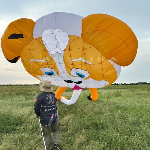 New Arrival Soft Inflatable 4*14M Dog Kite Pendant 40d Nylon Ripstop Adults High Quality Colorful Animal Show Kites