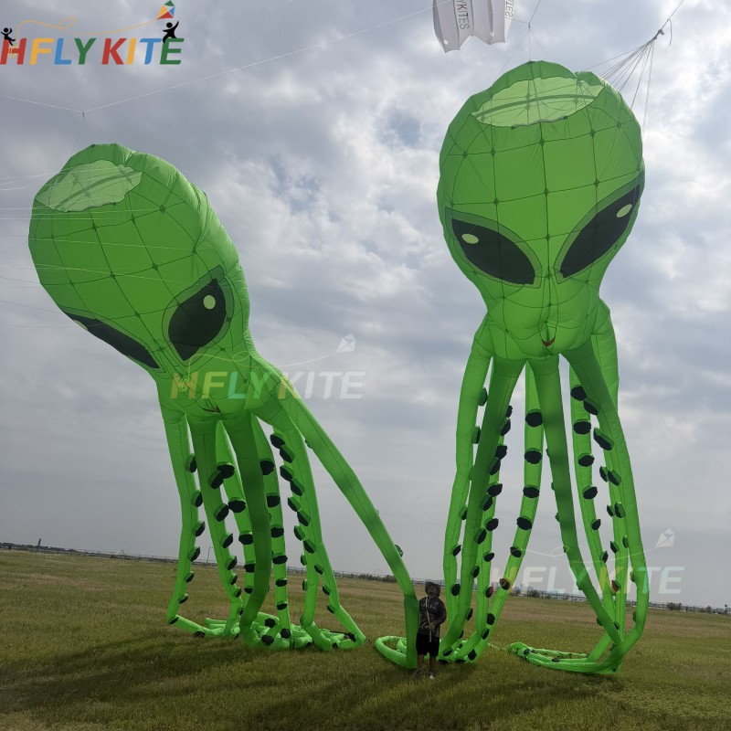 12/20/30/40m The Alien Octopus kite pendant 40d ripstop nylon For Adults High Quality Colorful Show Kites