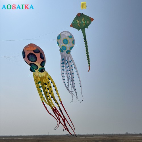 20-30-40m octopus Kite Pendant 40d Ripstop Nylon For Adults High Quality Colorful Show Kite
