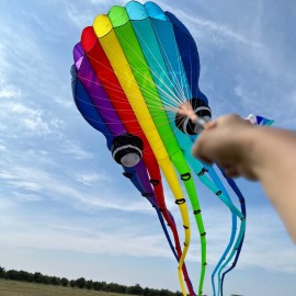 23M rainbow octopus kite rendant 40d ripstop nylon 
