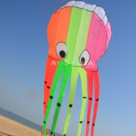New Arrival Soft Inflatable 8m Colourful Octopus Kite Polyester cloth For Adults High Quality Colorful Animal Show Kites 