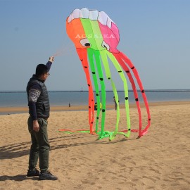 New Arrival Soft Inflatable 8m Colourful Octopus Kite Polyester cloth For Adults High Quality Colorful Animal Show Kites 