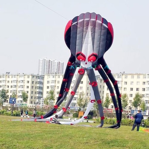 New Arrival Soft Inflatable 20/26M Alien Octopus Kite Pendant 40d Nylon Ripstop Adults High Quality Colorful Animal Show Kites