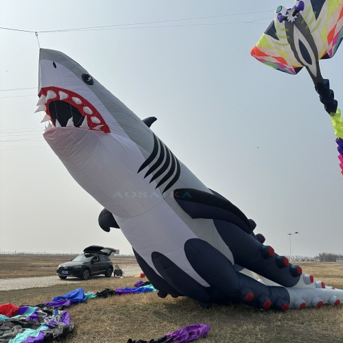 New Arrival Soft Inflatable 18m Octo sharks kite pendant 40d ripstop nylon For Adults High Quality Colorful Show Kites