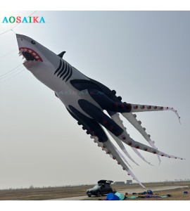 New Arrival Soft Inflatable 18m Octo sharks kite pendant 40d ripstop nylon For Adults High Quality Colorful Show Kites