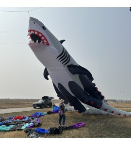 New Arrival Soft Inflatable 18m Octo sharks kite pendant 40d ripstop nylon For Adults High Quality Colorful Show Kites