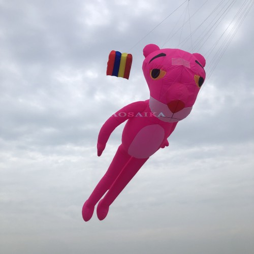 8m Pink Panther Kite Pendant 40d Ripstop Nylon For Adults High Quality Colorful Animal Show Kites