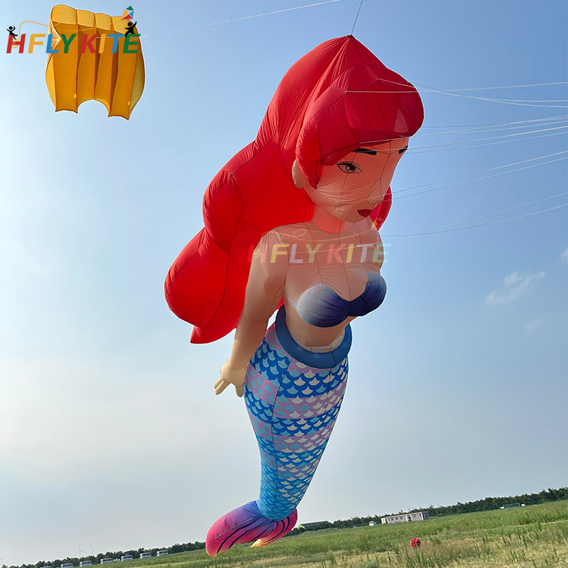 10M Mermaid Kite Pendant 40d Ripstop Nylon Adults High Quality Colorful Show Kites 