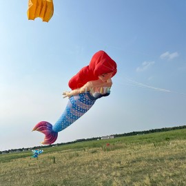 10M Mermaid Kite Pendant 40d Ripstop Nylon Adults High Quality Colorful Show Kites 