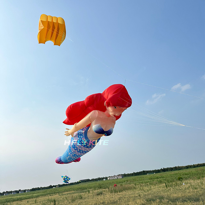 10M Mermaid Kite Pendant 40d Ripstop Nylon Adults High Quality Colorful Show Kites 